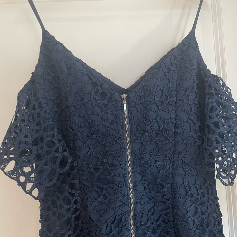 Keep Sake Blue Countdown Lace Off Shoulder Midi Dress - Picture 3 of 14
